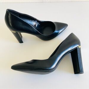 Andrew Marc New York Pump Shoes  Racee Black 3” Block Heeled Sz 9 Career Office